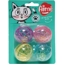 Aimé Jouet Pour Chat Balle Grelot x4