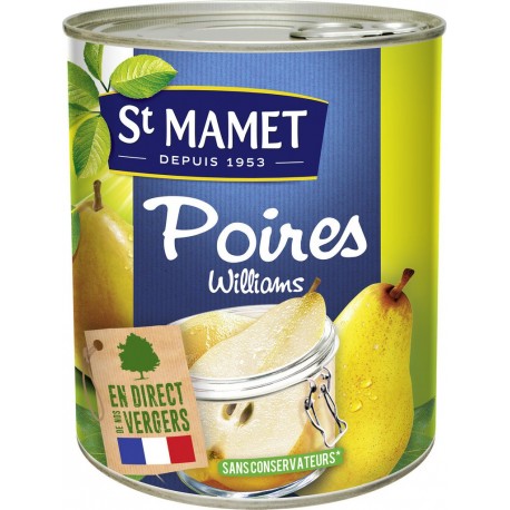 St Mamet Fruits au sirop Poires Williams 455g (lot de 5)