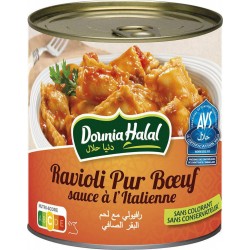 Dounia Halal Ravioli pur bœuf sauce italienne halal 800g