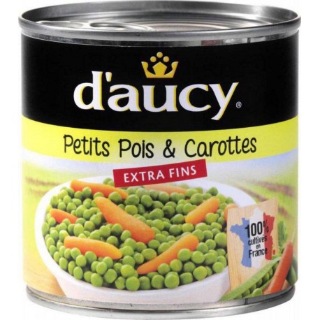 D'aucy Petits Pois & Carottes Extra Fins 265g égouttés 400g