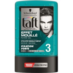 Schwarzkopf Taft Effet Mouillé Fixation Forte 3 Power Gel 300ml (lot de 3)