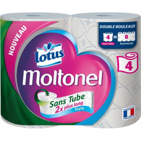 Lotus Moltonel Blanc Sans Tube 4 Rouleaux (lot de 3)