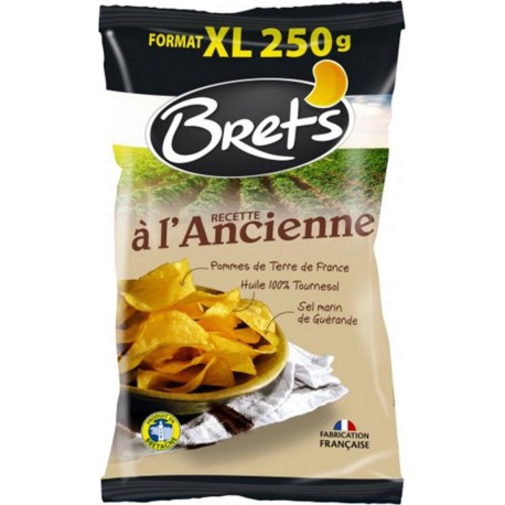 Bret's Chips Recette à l’Ancienne Pommes de Terre de France Format XL 250g (lot de 6)