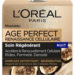 L'Oréal Paris - Age Perfect - Renaissance Cellulaire - Soin Nuit Régénérant - Anti-Relâchement & Vitalité - Peaux Matures 50ml