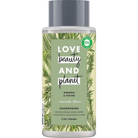 LOVE BEAUTY & PLANET Shampooing pour cheveux légers et purifiés au romarin et vetiver 400ml