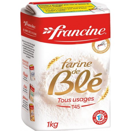 Francine Farine de Blé Tous Usages T45 1Kg