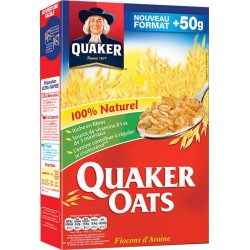 Quaker Oats Flocons d’Avoine 100% Naturel 550g (lot de 4)