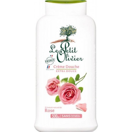 Le Petit Olivier Crème de Douche Extra Douce à l’Extrait Naturel de Rose 500ml (lot de 4)