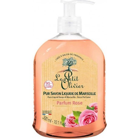 Le Petit Olivier Pur Savon Liquide de marseille Parfum Rose 300ml flacon 300g