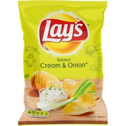 Lay's Lay’s Chips Saveur Cream & Onion 120g (lot de 10)