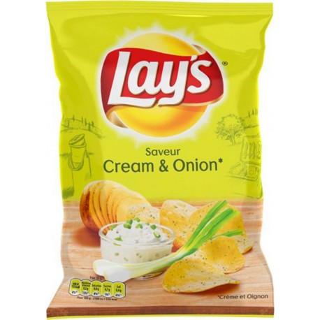 Lay's Lay’s Chips Saveur Cream & Onion 120g (lot de 10)