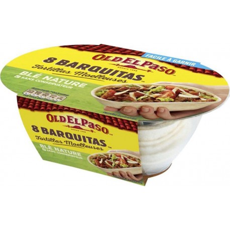 Old El Paso 8 Barquitas Tortillas Moelleuses Blé Nature 193g (lot de 4)