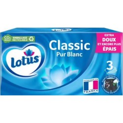 Lotus Mouchoirs Classic Pur Blanc x80