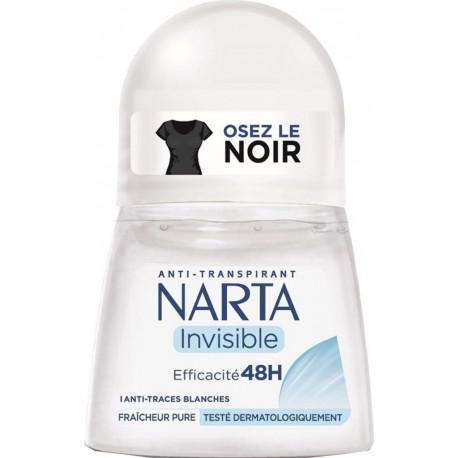 Narta Roll-on Anti-Transpirant Invisible Efficacité 48h Fraîcheur Pure 50ml (lot de 4)