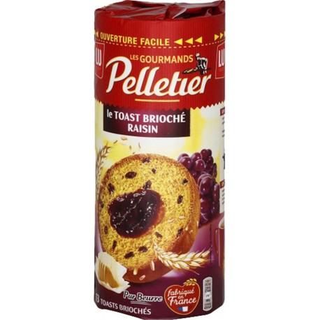 LU Les Gourmands Pelletier Le Toast Brioché Raisin Pur Beurre 175g (lot de 6)