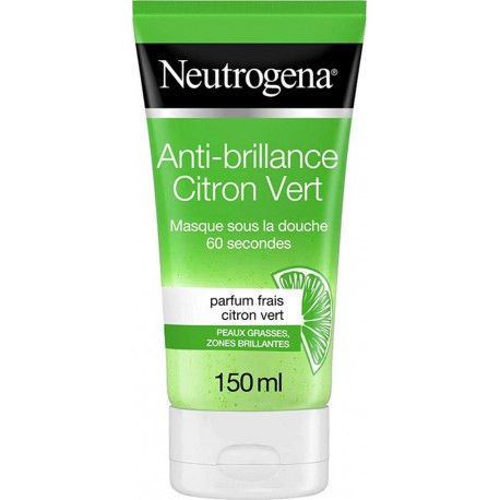 Neutrogena Masque Visage Anti Brillance Citron Vert, Pour Peaux Grasses et Zones Brillantes, 150ml