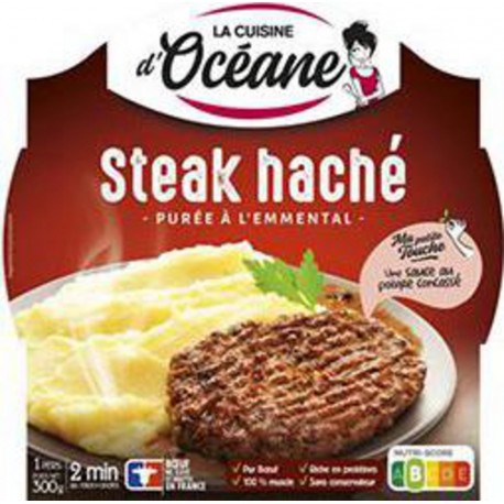 La Cuisine d'Océane Steak haché et purée à l'emmental 300g