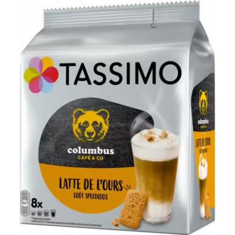 Café dosettes TASSIMO Columbus latte de l'ours x8