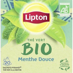 Lipton Thé Vert Bio Menthe Douce 20x