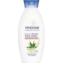 Vendome Gel Douche Micellaire Sans Savon Peaux Sensibles à l’Extrait d’Aloé Véra Bio 400ml (lot de 4)