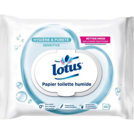 Lotus Papier Toilette Humide Sensitive Lingettes x42