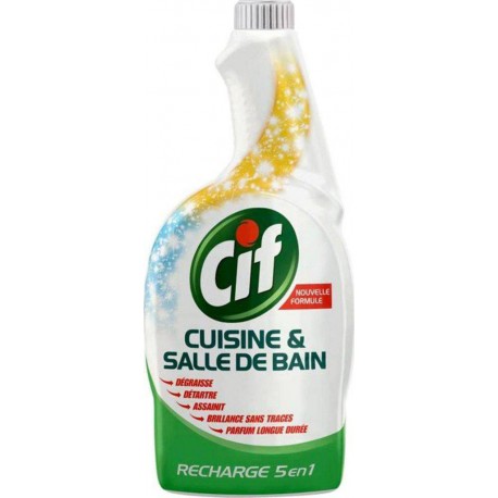 Cif Recharge Cuisine et Salle De Bain 5 en 1 750ml