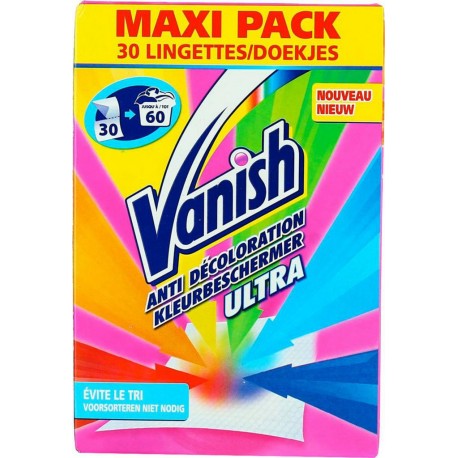 Vanish Anti Décoloration Ultra 30 Lingettes