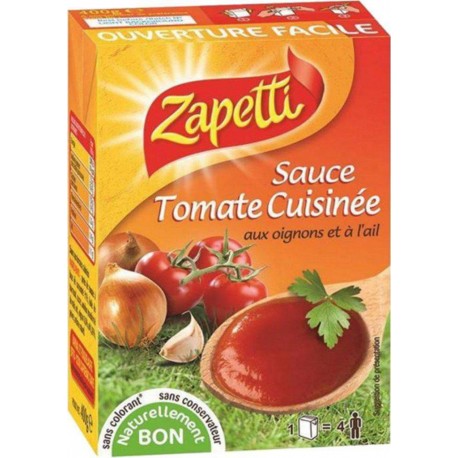 Zapetti Sauce Tomate Cuisinée Oignons Et Ail 400g