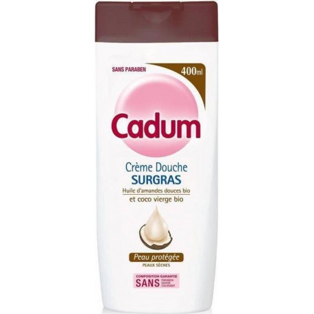 Cadum Crème Douche Surgras Huile d’Amandes Douces Bio et de Coco Bio Vierge 400ml