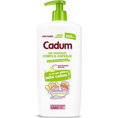 Cadum Gel Douche Corps et Cheveux Enfants à l’Huile d’Amandes Douche Bio 750ml