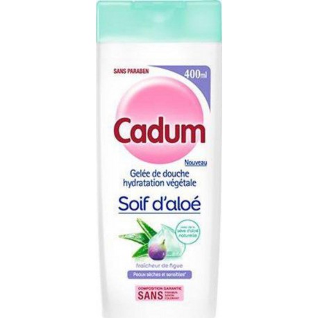 Cadum Gelée de Douche Hydratation Végétale Soif d’Aloé Fraîcheur de Figue 400ml