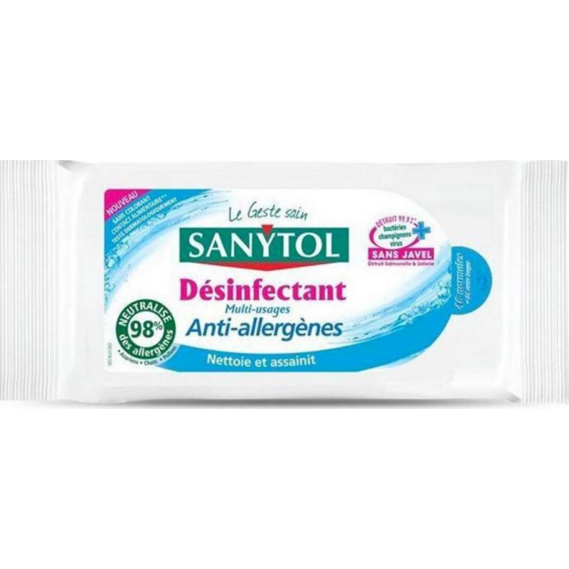 Sanytol Lingettes Désinfectantes Multi-Usages Anti-Allergènes 48