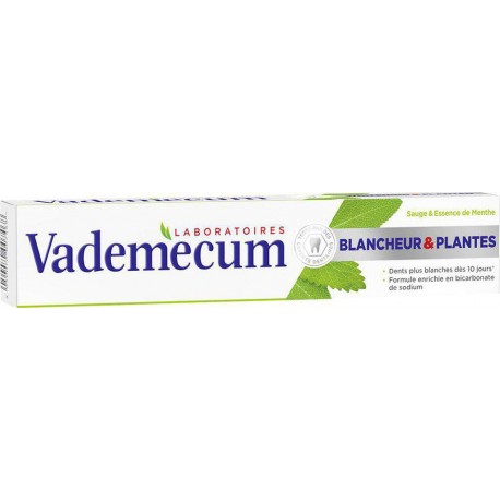 Vademecum Dentifrice Blancheur Et Plantes Goût Sauge et Essence de Menthe 75ml