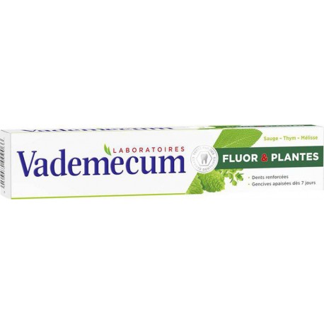 Vademecum Dentifrice Fluor Et Plantes Sauge Thym Mélisse 75ml