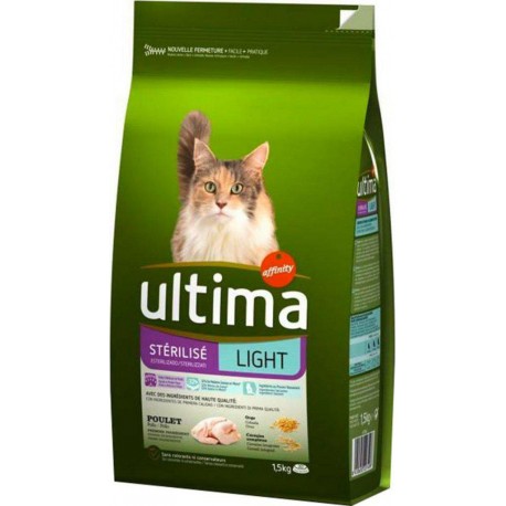 Ultima Croquettes Chat Stérilisé Light Poulet 1,5Kg