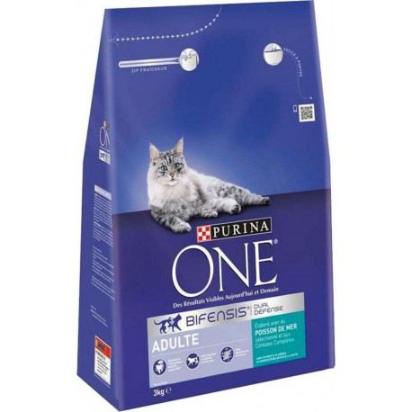 Purina One Croquettes Chat Adulte Poisson de Mer 3Kg