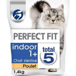 Perfect Fit Total 5 Croquettes Chat Stérilisé Indoor 1+ Poulet 1,4Kg