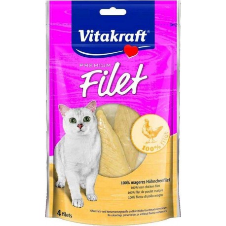 Vitakraft Premium Filets 100% Filet De Poulet Maigre Pour Chat 70g