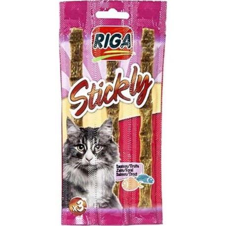 Riga Stickly Saumon Truite Pour Chat Bâtonnets 15g