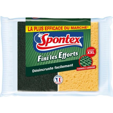 Spontex Eponge La Plus Efficace Du Marché Fini les Efforts Format XXL Par 2