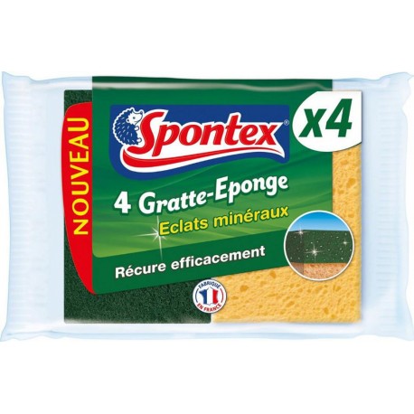 Spontex 4 Gratte-Eponge Eclats Minéraux Par 4