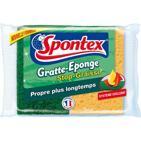 Spontex 3 Gratte-Eponge Stop-Graisse Système Exclusif Par 2