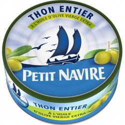 Petit Navire Thon Entier à l’Huile d’Olive Vierge Extra 160g