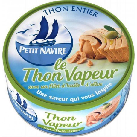 Petit Navire Le Thon Vapeur avec un Filet d’Huile d’Olive 130g