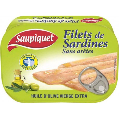 Saupiquet Filets de Sardines Huile d’Olive Vierge Extra 100g