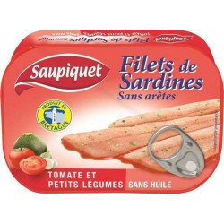 Saupiquet Filets de Sardines Sauce Tomate et Légumes 100g