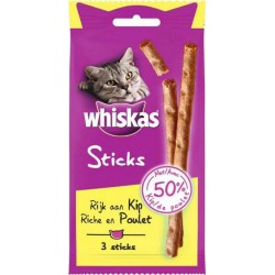 Whiskas 3 Sticks Riche en Poulet 18g