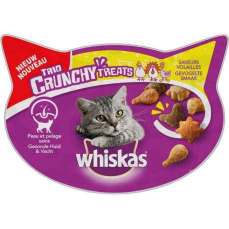 Whiskas Crunchy Treats Peau et Pelage Sains Saveurs Volailles 55g