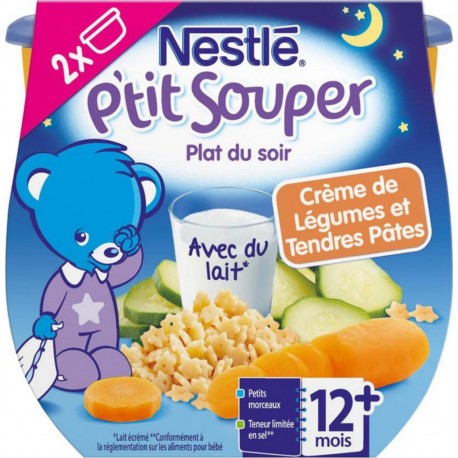 Nestlé P’tit Souper Plat du Soir Crème de Légumes et Tendres Pâtes