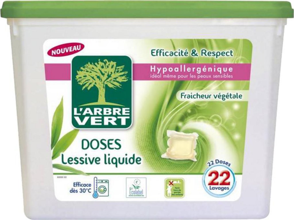L'Arbre Vert Lessive au savon végétal écologique, hypoallergénique